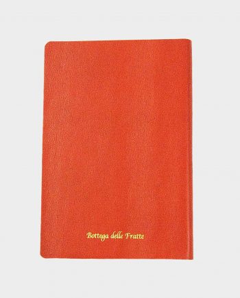 Taccuino in pelle arancio Toro con fregio dorato small