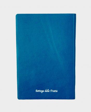 Taccuino in pelle azzurro Sagittario con fregio argentato small