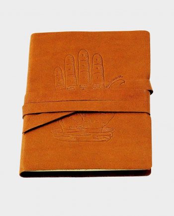 Taccuino in pelle beige Fortune Teller con fregio ad impressione