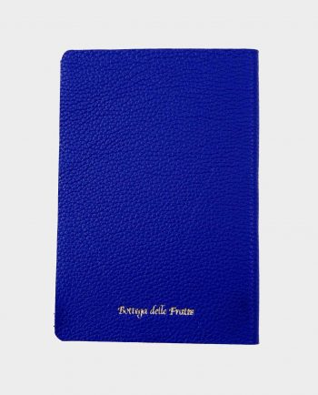 Taccuino in pelle blu Sensorium con fregio dorato small