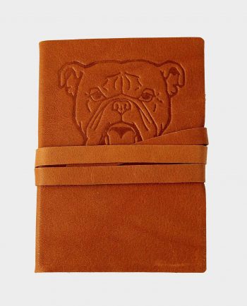 Taccuino in pelle cuoio Bulldog con fregio ad impressione