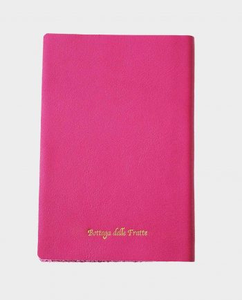 Taccuino in pelle fucsia Peacock con fregio dorato small