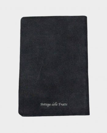 Taccuino in pelle nero Vergine con fregio argentato small