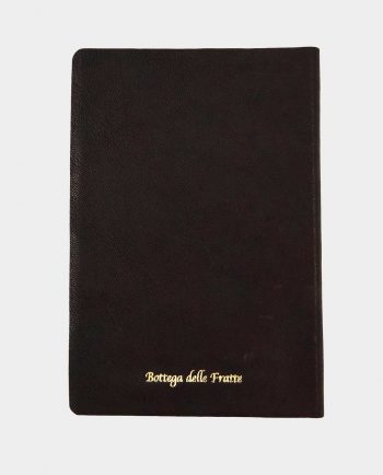 Taccuino in pelle nero Bilancia con fregio dorato small
