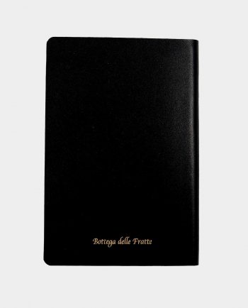 Taccuino in pelle nero Sensorium con fregio dorato small