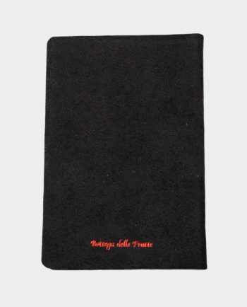 Taccuino in pelle nero Scorpione con fregio rosso small