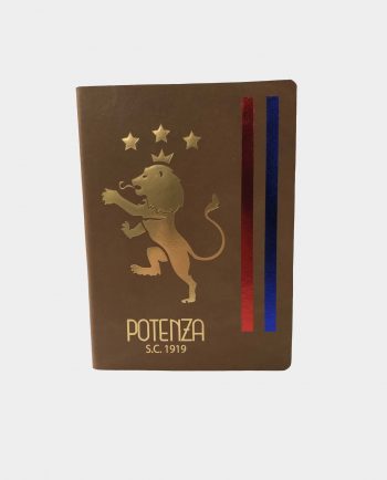 Taccuino in pelle beige Potenza Calcio con fregio dorato