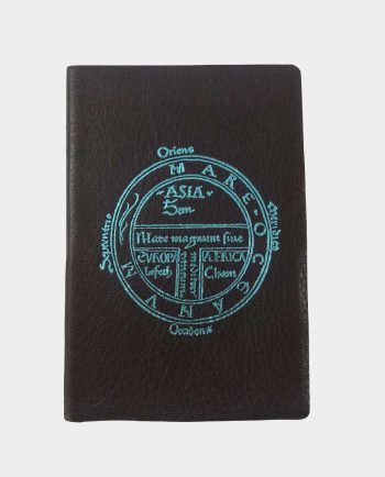 Taccuino in pelle blu Asia Africa con fregio azzurro