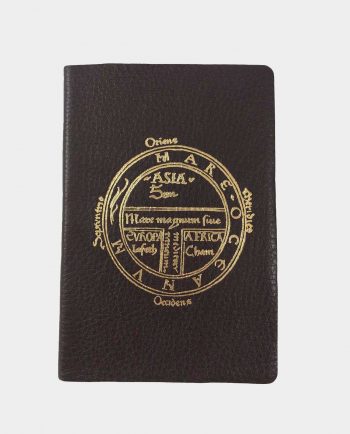 Taccuino in pelle marrone Asia Africa con fregio oro