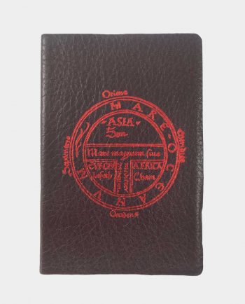 Taccuino in pelle marrone con fregio rosso